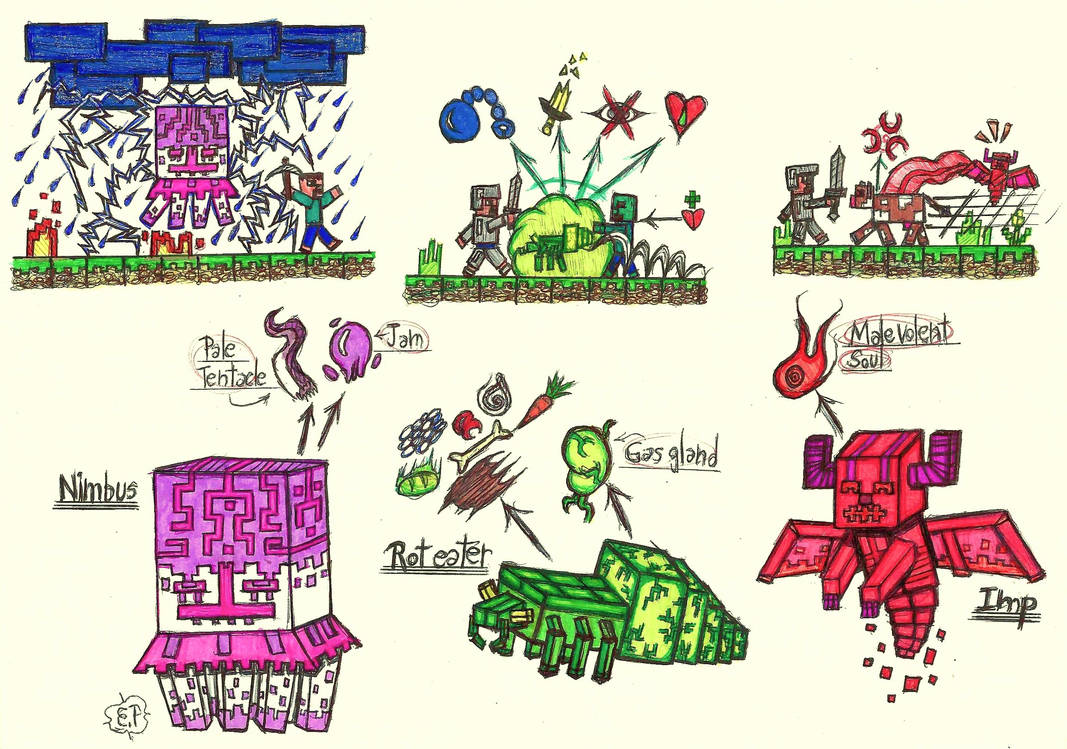 Minecraft Mobs Drawing Ideas