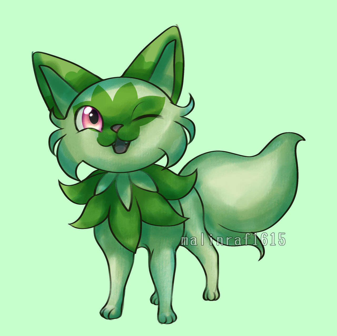 Pokemon: Sprigatito by MalinRaf1615 on DeviantArt