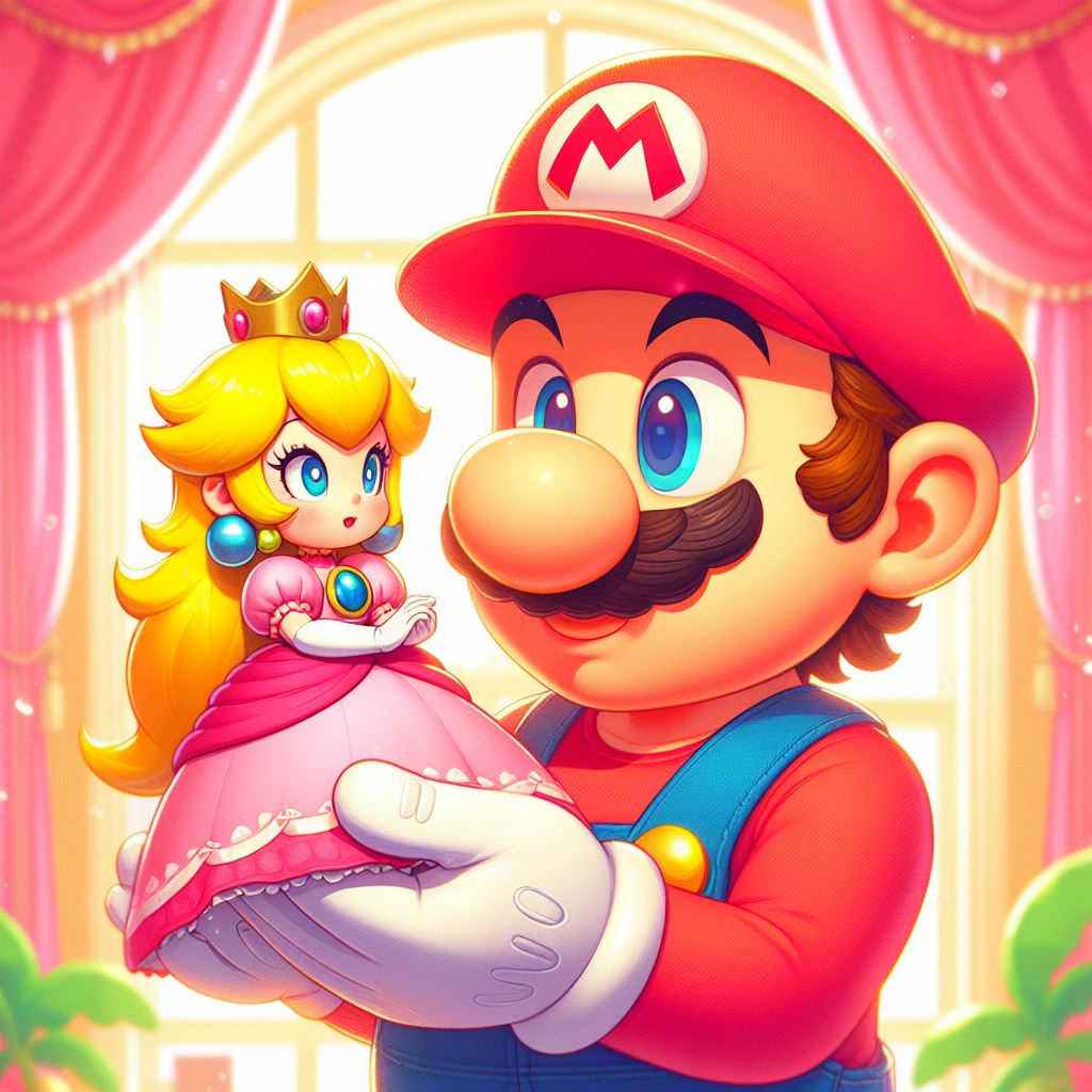 Mario Holding Princess Peach by JoshuaECW21985 on DeviantArt