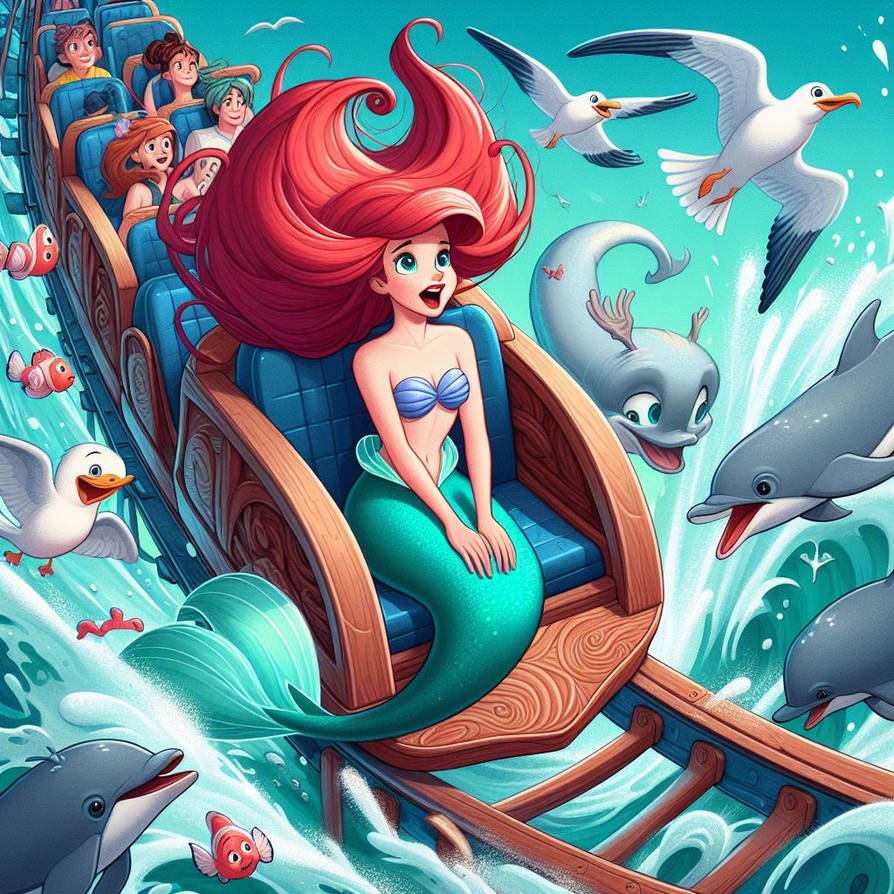 Princess Roler Coaster Deviantart Ariel (Roller Coaster) (Ai Generated) by JoshuaECW21985 on DeviantArt