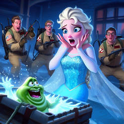 Elsa and Slimer (Ai Generated))