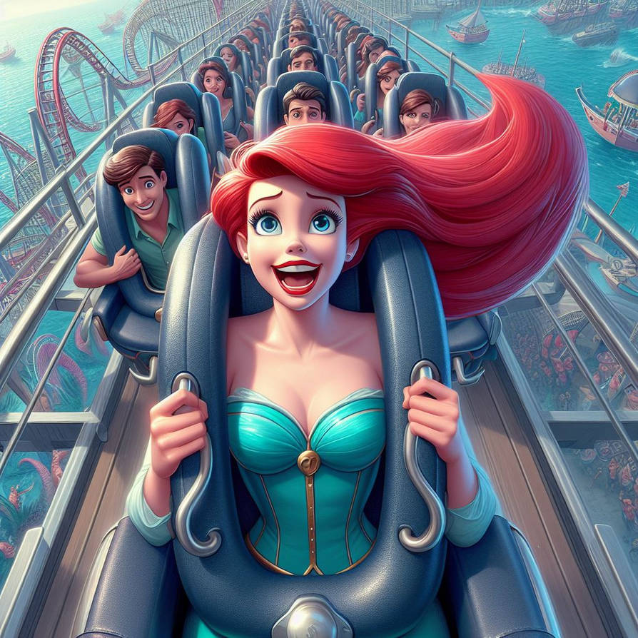 Princess Roler Coaster Deviantart Ariel (Roller Coaster) (Ai Generated) by JoshuaECW21985 on DeviantArt