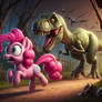 T-Rex Chases Pinkie Pie (Ai Generated)
