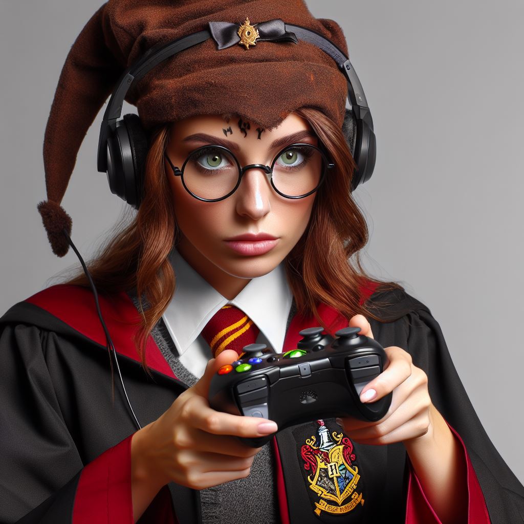 Female Harry Potter (Playing Xbox) (Ai Generated) by JoshuaECW21985 on