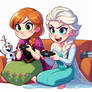 Anna and Elsa Playing Video Games (Ai Generated)