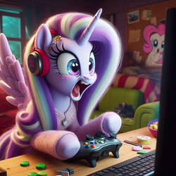 Princess Cadance (Playing Xbox) (Ai Generated)