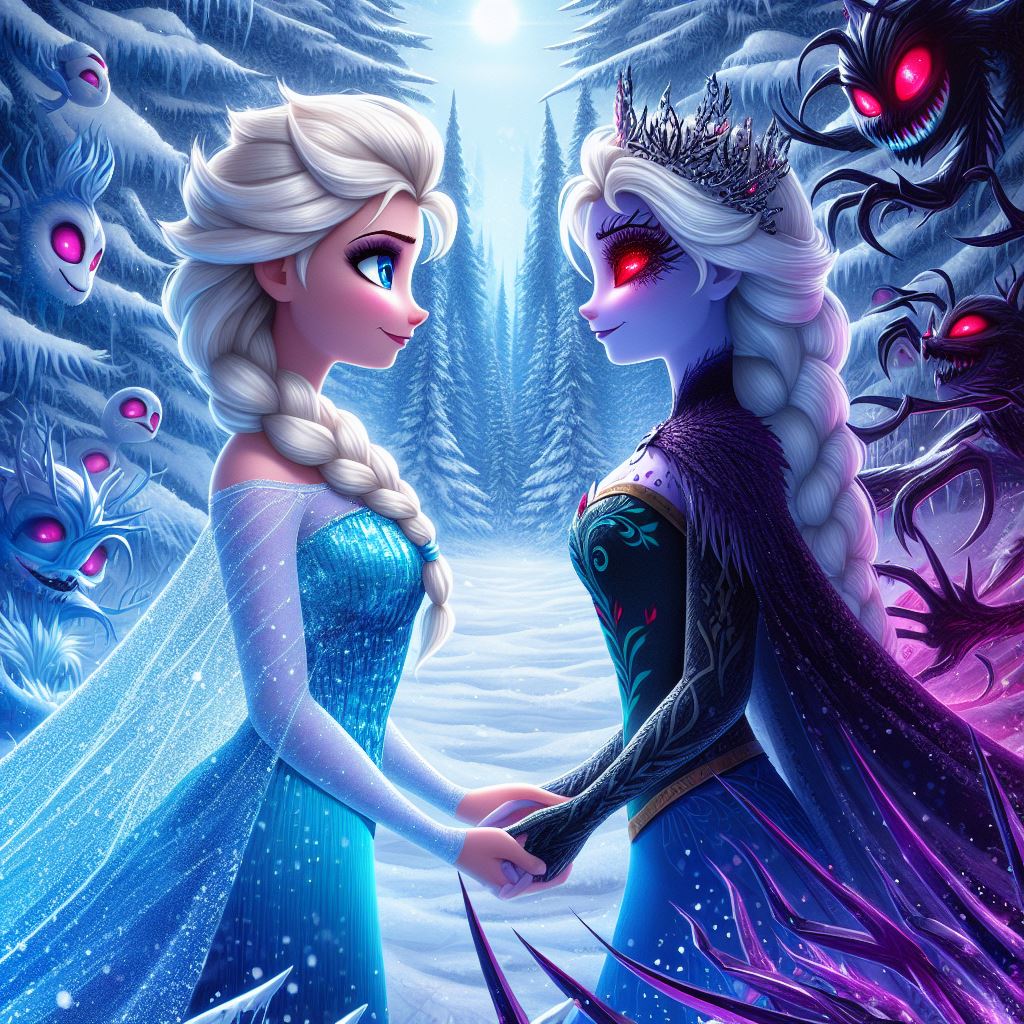Elsa Rip Off Elsa Vs. Evil Clone (AI Generated) by JoshuaECW21985 on DeviantArt