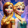 Anna and Elsa (Statues) (Ai Generated)