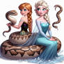 Anna and Elsa (Snake) (Ai Generated)