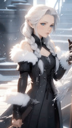 Elsa (Sephiroth Style Dress) (Ai Generated) (Gif)