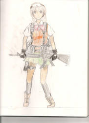 Manga girl with m16