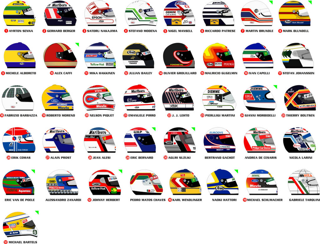 F1 1991 Helmets By Ppg1977 On Deviantart