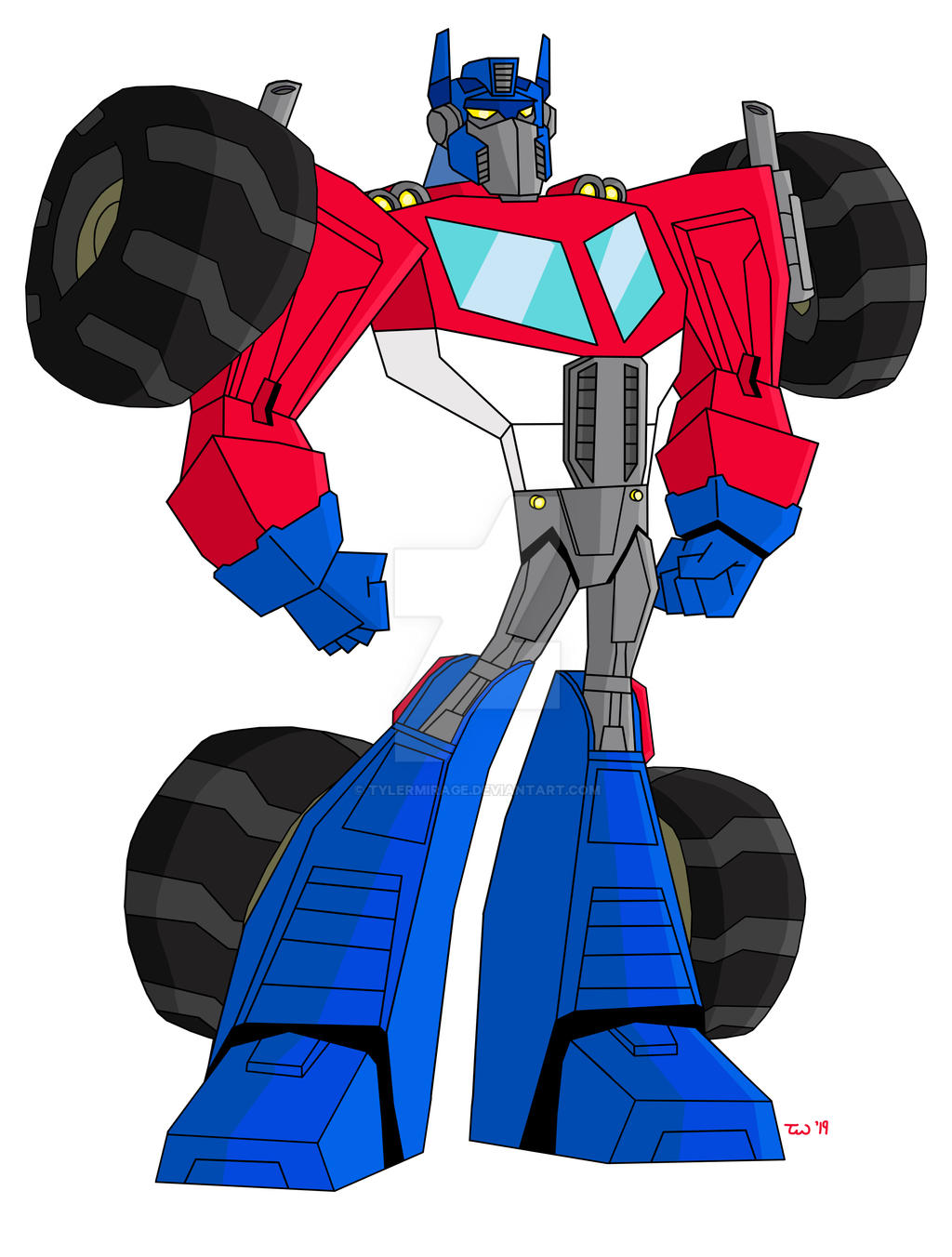 Animated Optimus Prime-Rescue Bots Monster Truck by TylerMirage on ...