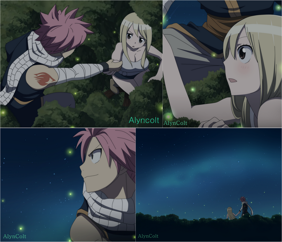 Natsu and Lucy - Looking the stars.