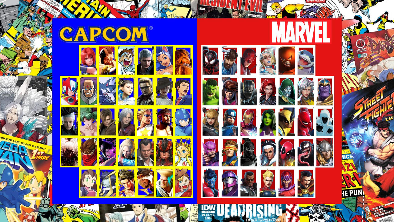 Capcom Vs Marvel Roster Screen Marvel Vs Capcom Select Screen by CrossoverProduction on DeviantArt