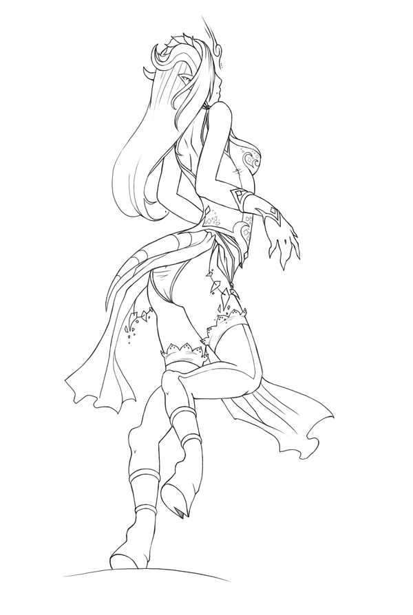 Draenei Mage - lineart