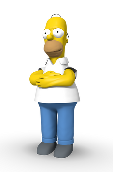 Homer Simpson 3D Render