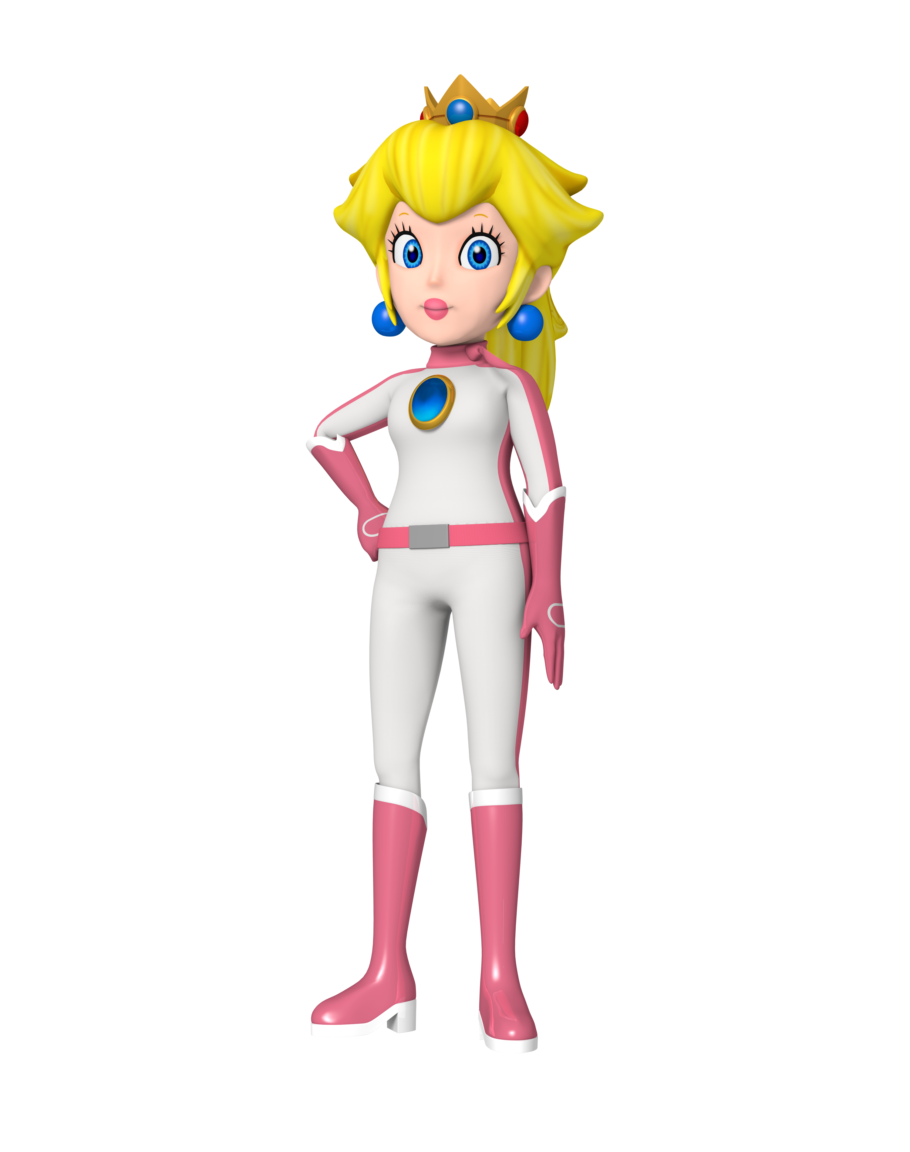 Princess Peach (motorbike outfit) 3D Render by TPPercival on DeviantArt
