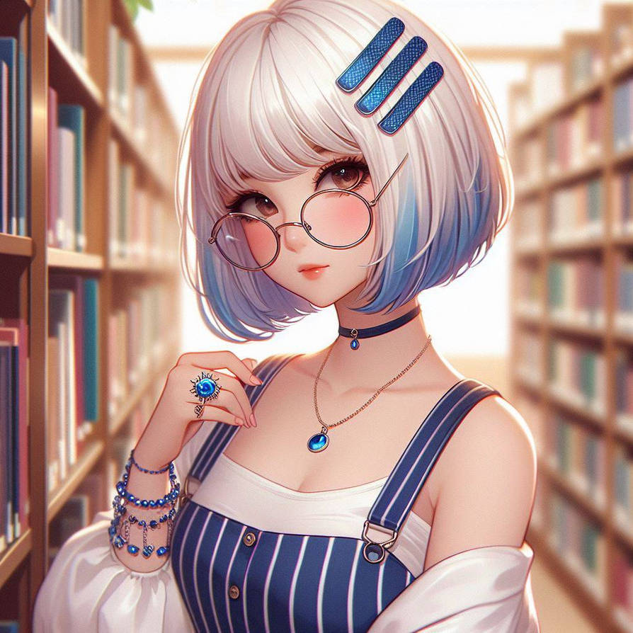 Cute Character Library Cute girl in the library by VexArtAi on DeviantArt