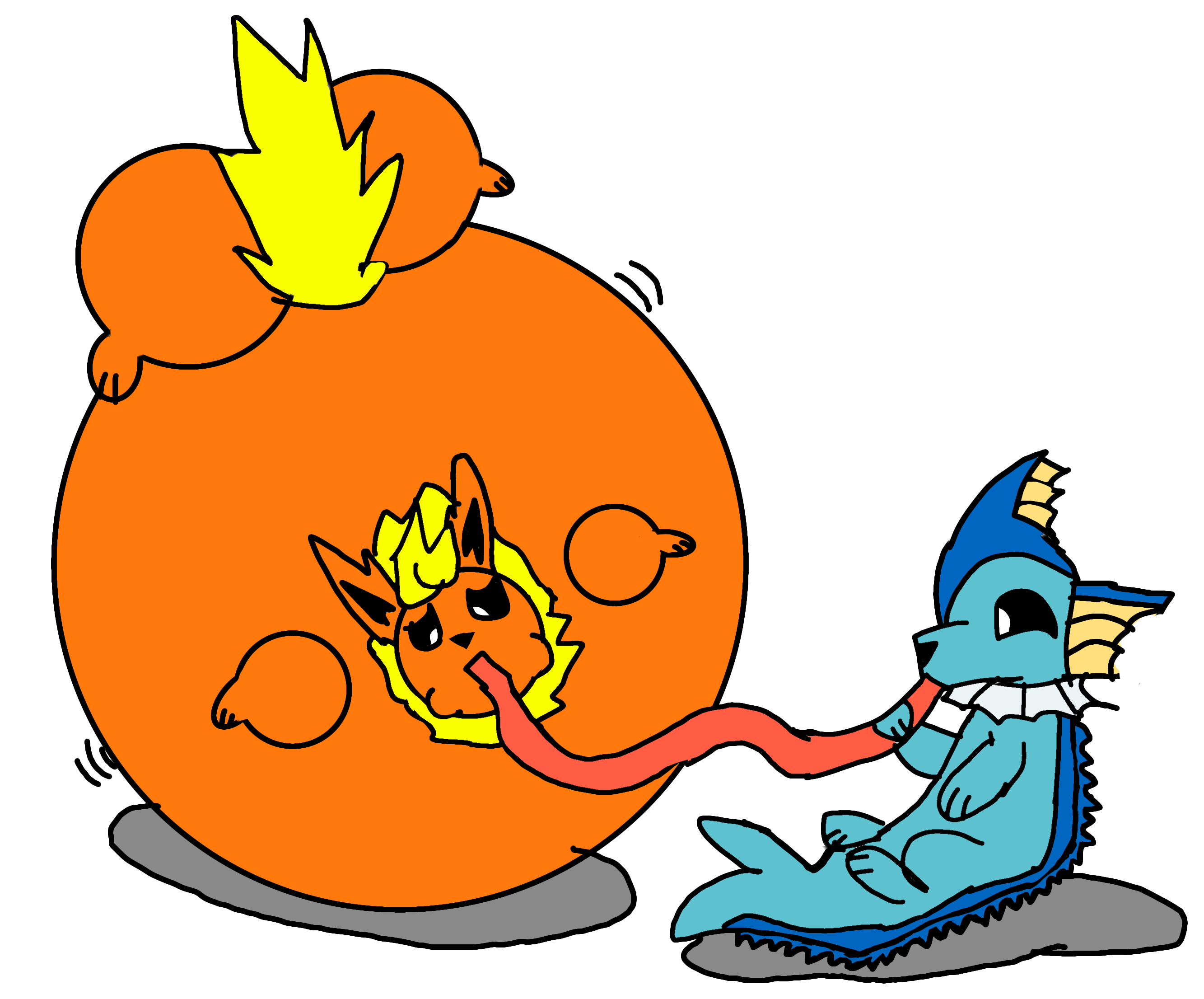Pokemon Inflantion Flareon inflation water by sumayyahcats on DeviantArt