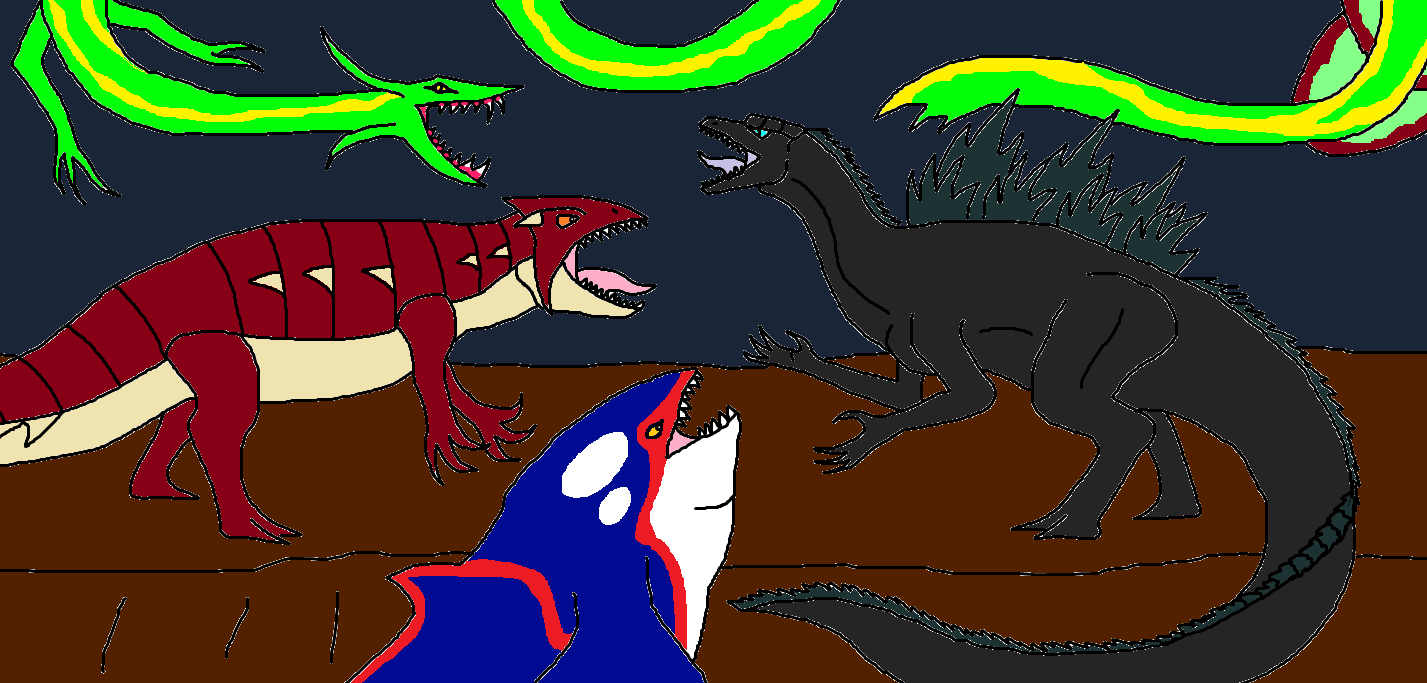 Godzilla Earth vs Daijinryuu/Serpentera by Anicomicgeek on DeviantArt