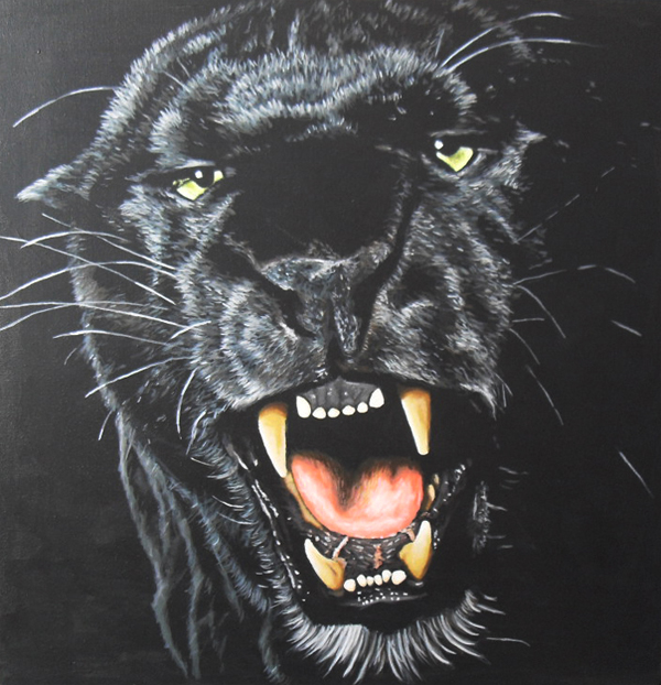 Black Leopard Painting