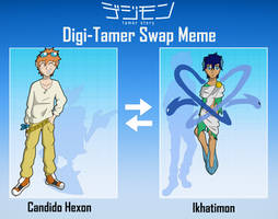 Digi-Tamer Swap Meme - Candido + Ikhatimon