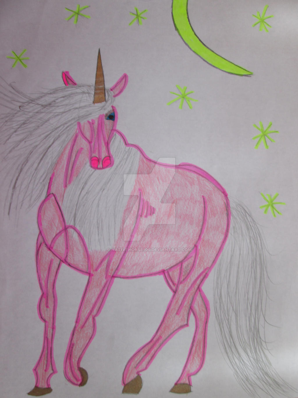 Blue eyed pink Unicorn