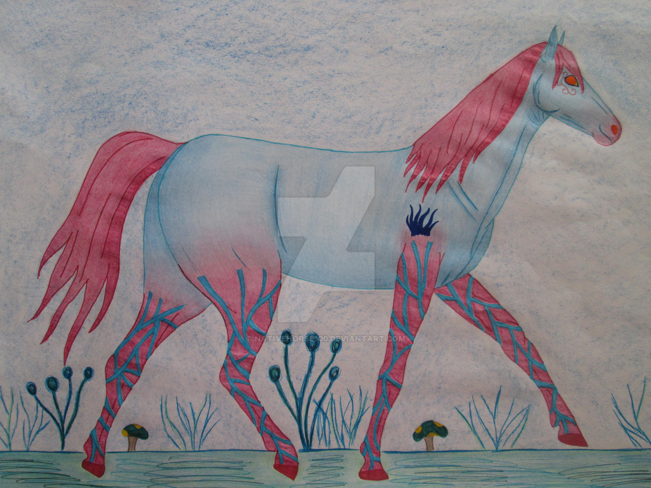 Blue Warped Forest Horse
