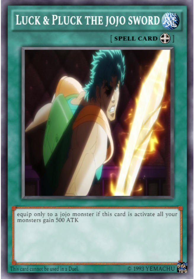 Yu Gi Oh Jojo Star Luck And Pluck Sword By Kdjdj On Deviantart