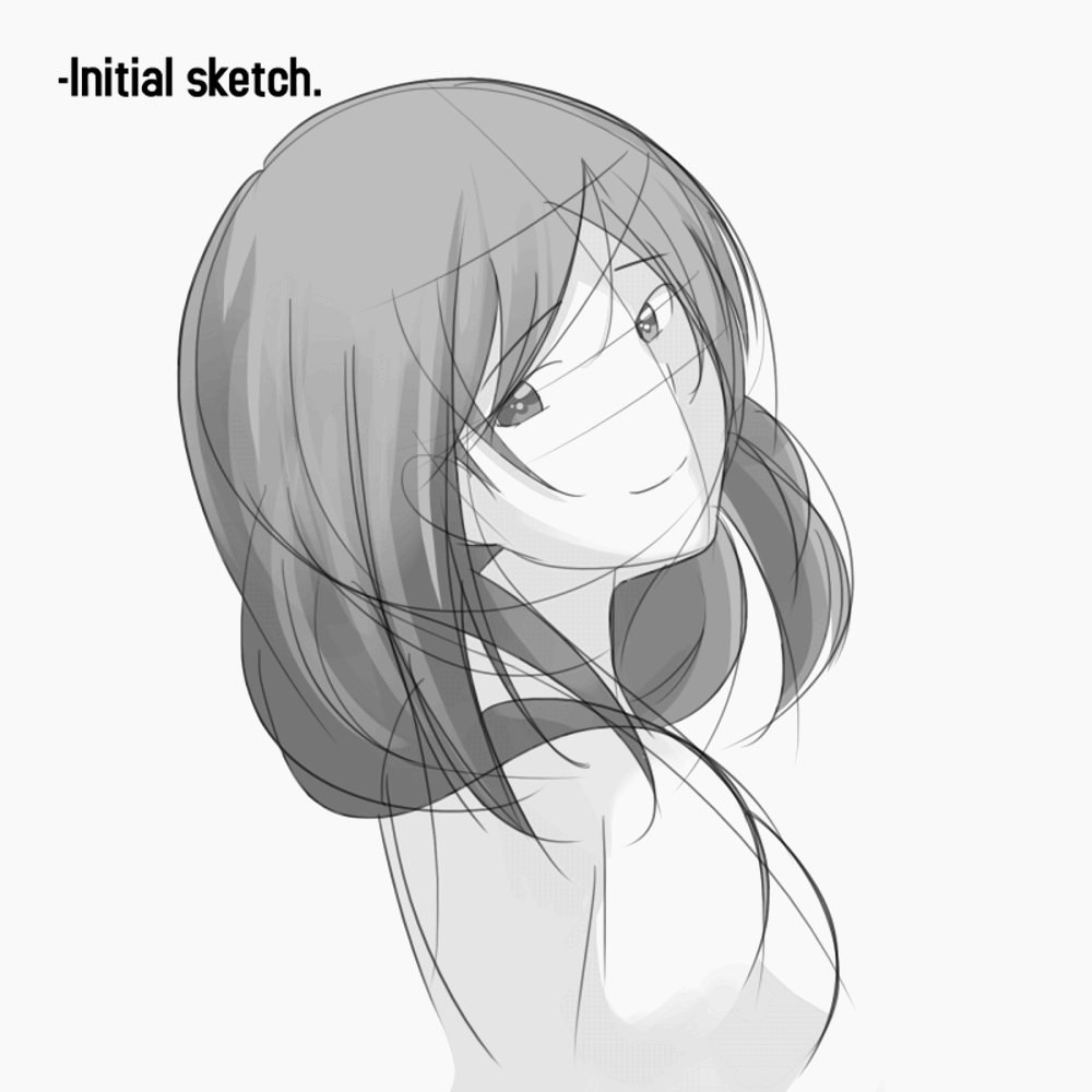 WIP - anime girl look over shoulder by flunker92 on DeviantArt WIP - anime girl look over shoulder by flunker92 on DeviantArt