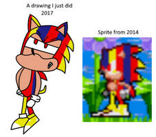 I drew a old Sonic OC from 2014