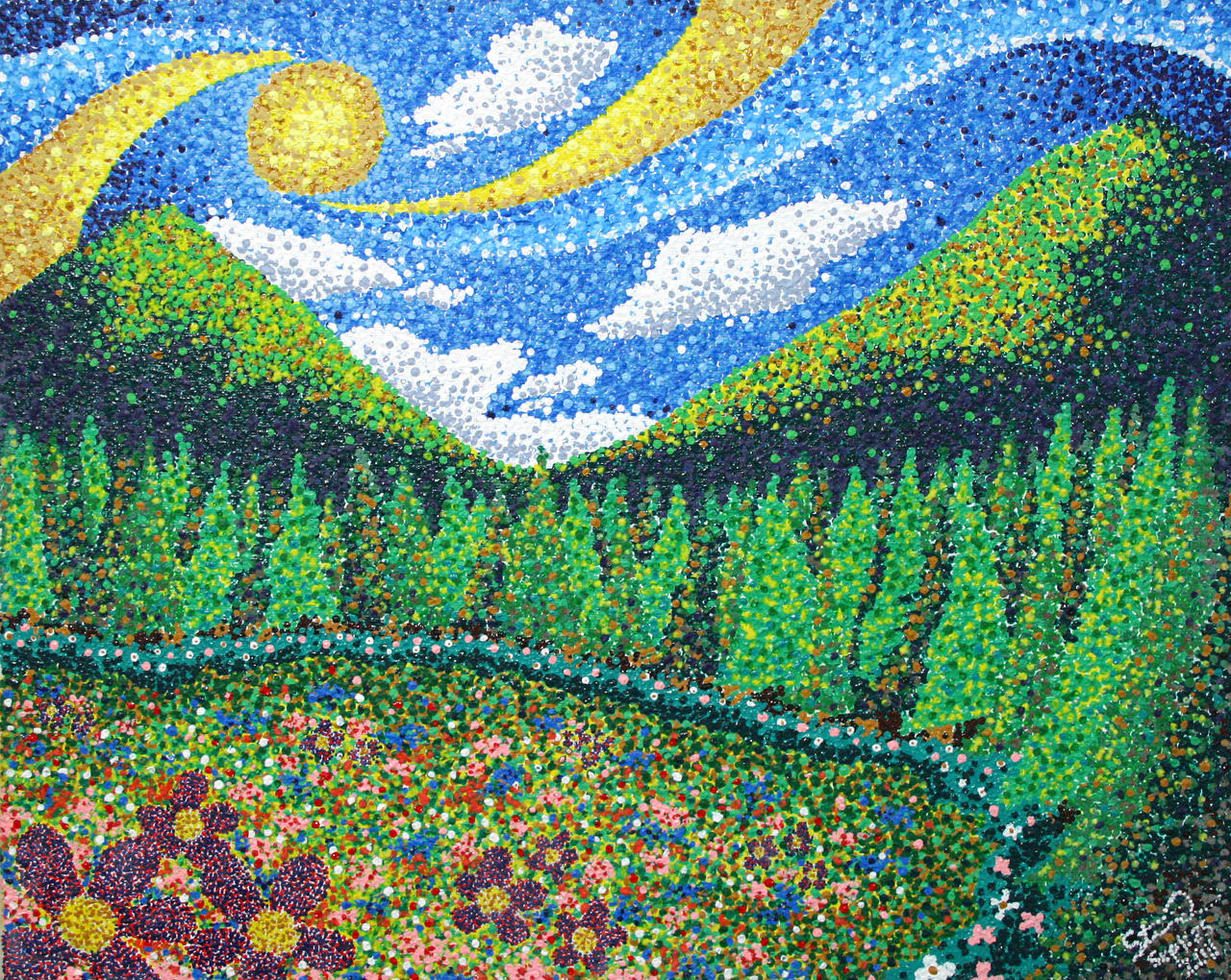 Пуантилизм живопись точками Лев