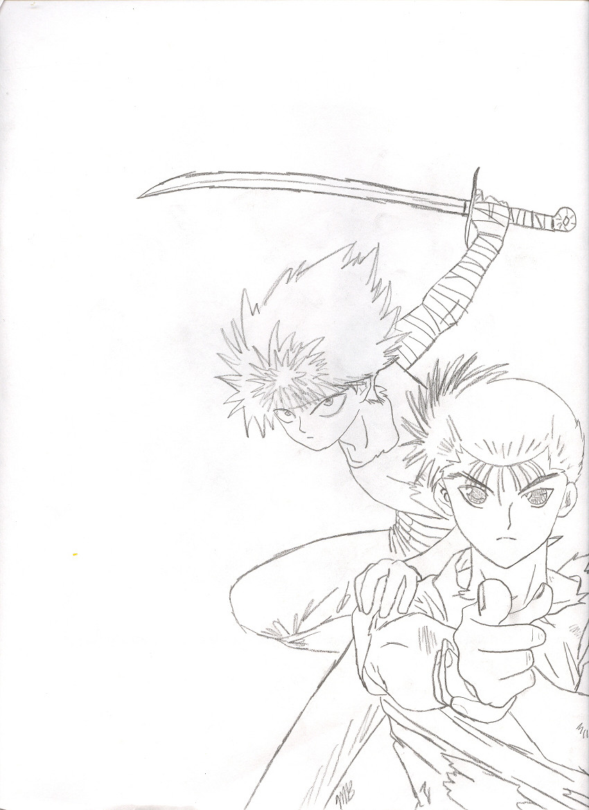 Yusuke and Hiei by Delphinae on DeviantArt