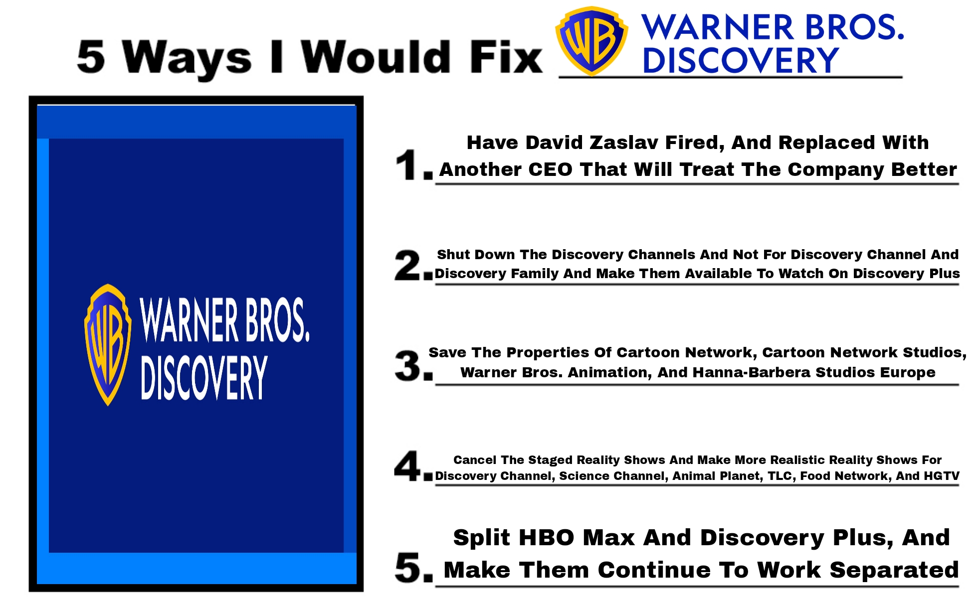 5 Ways I Would Fix Warner Bros. Discovery by Ptbf2002 on DeviantArt