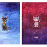 Watercolour Moon Kitties