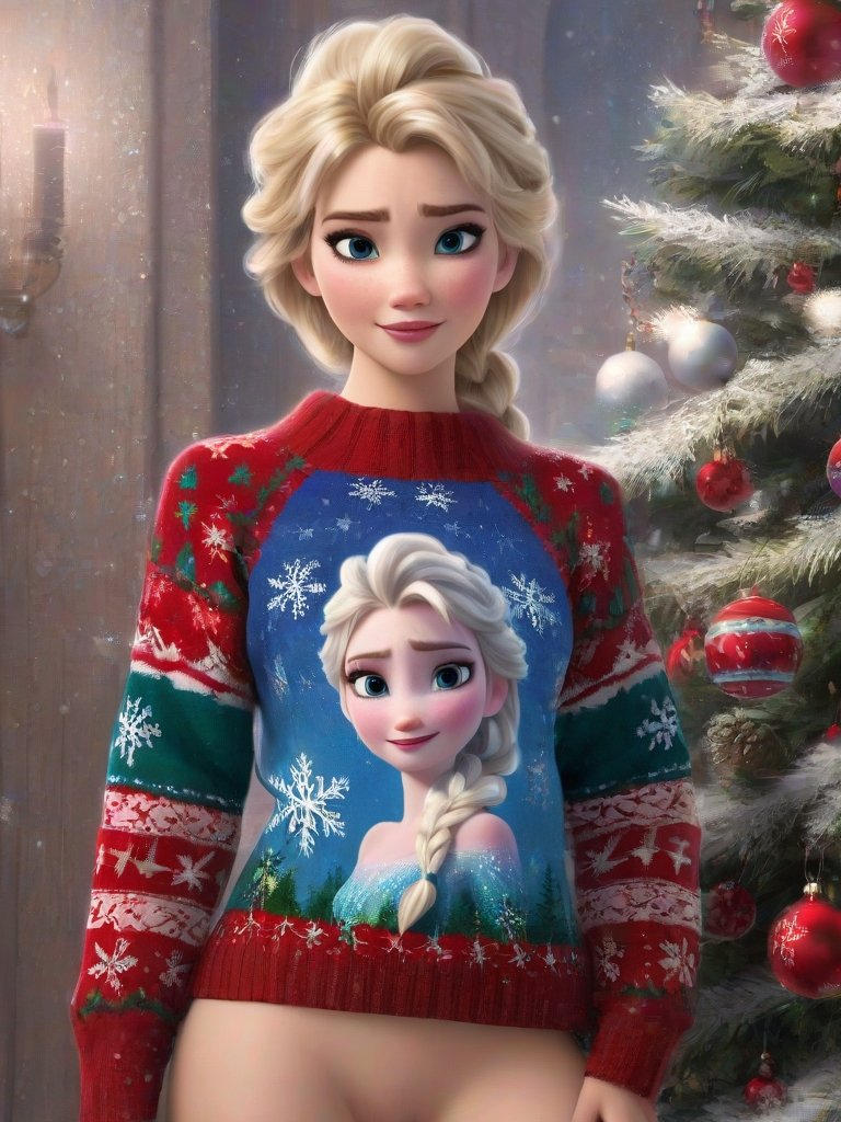 Elsa's ugly Christmas sweater by NoEskape on DeviantArt