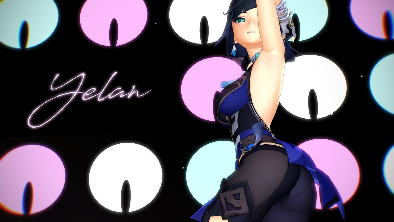 Yelan Pattern Yelan (wallpaper) by neondemon6969 on DeviantArt
