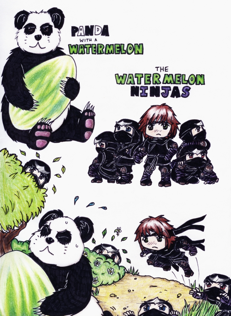 Panda, Ninjas, WATERMELON.