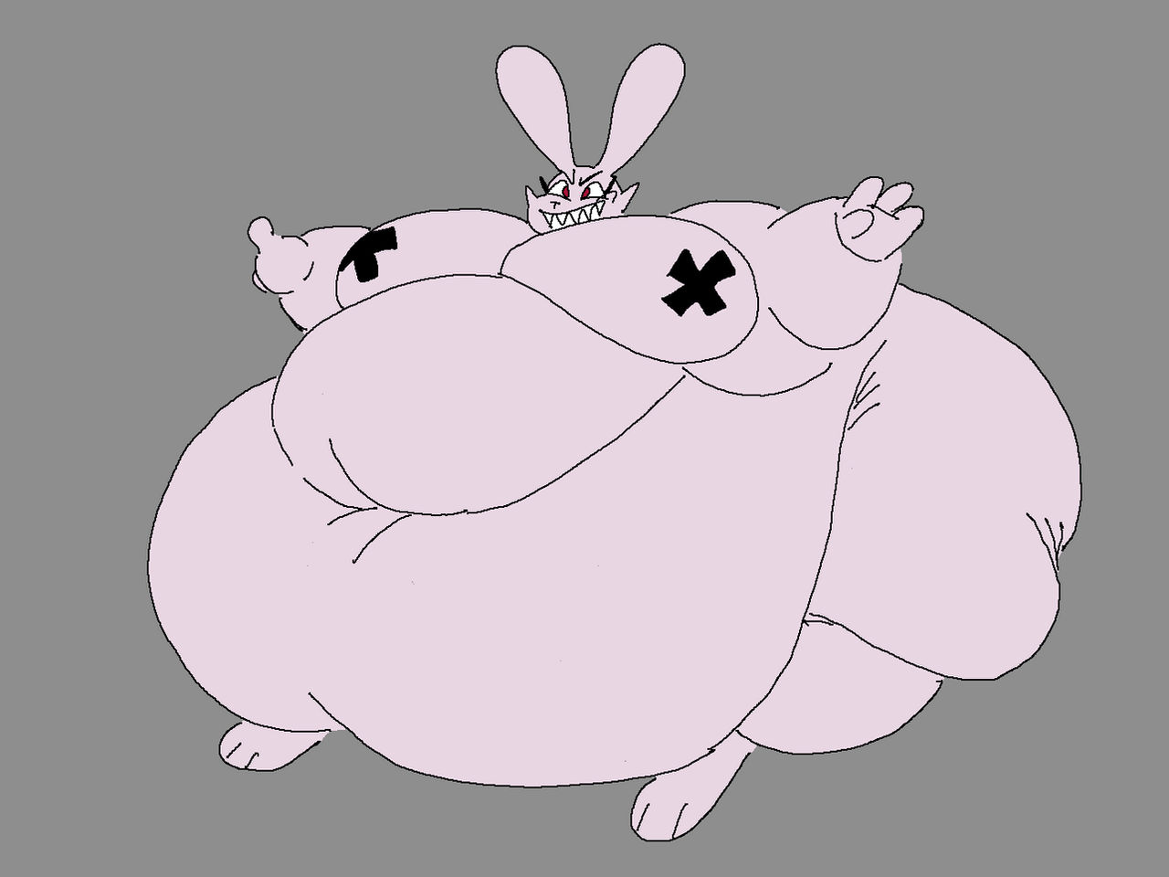 Fat Rabbids Characters Fatrabbit by SpinLuv on DeviantArt