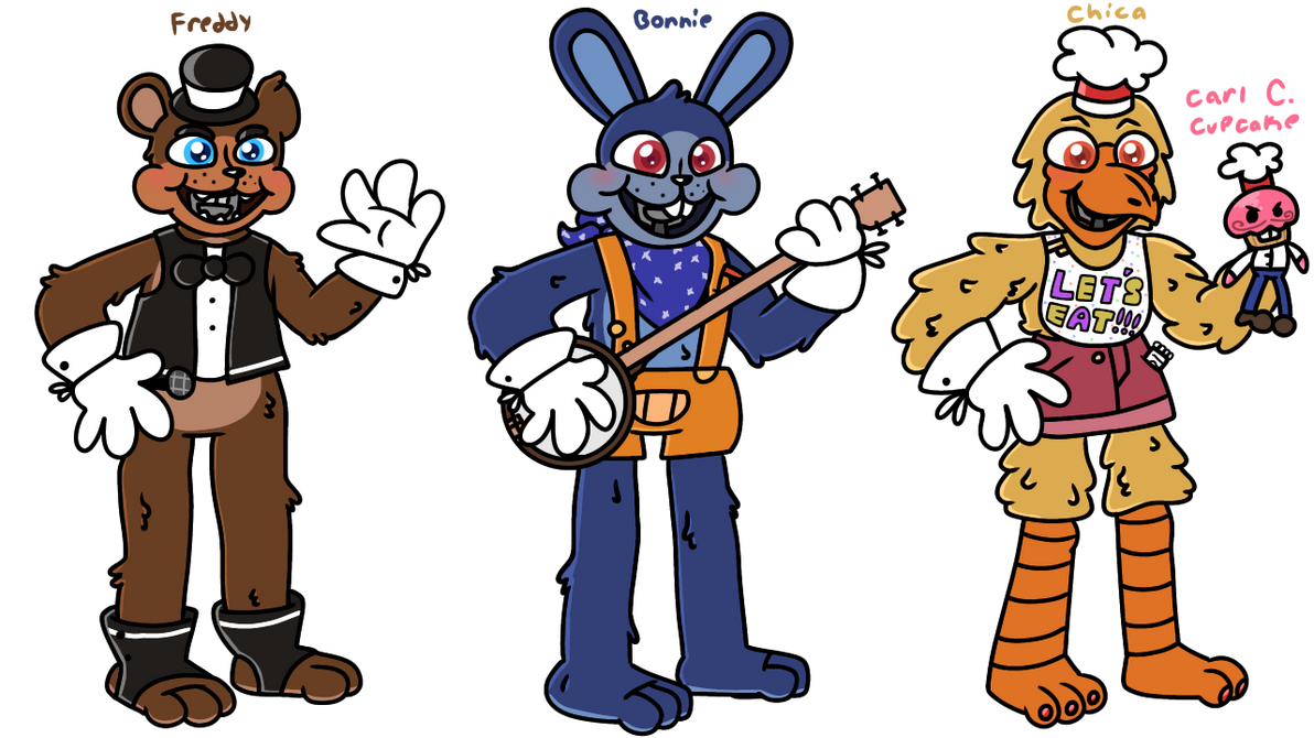 Five nights at Freddys redesigns (1 of 2) by RandomRedEngine on DeviantArt