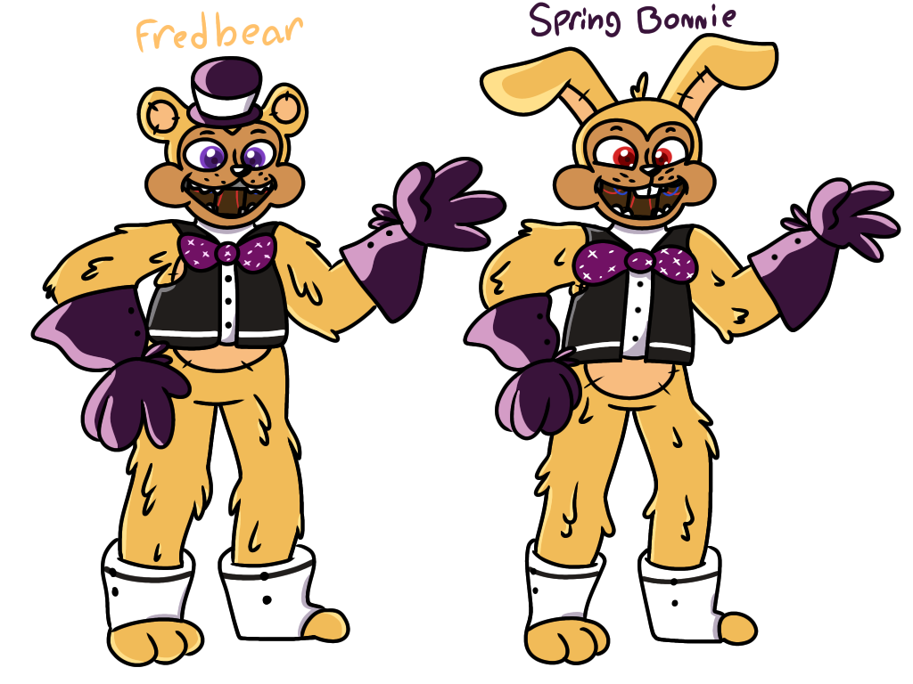 Fnaf Redesigns FredBear And Spring Bonnie By RandomRedEngine
