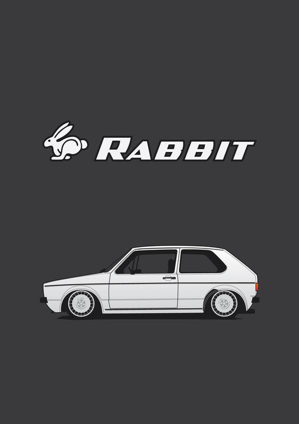 Mk1 Rabbit Drawing Rabbit Mk1 Poster A4 Silver VCE by chosenlv on DeviantArt