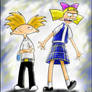 Arnold and Helga in uniforms