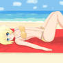 Akari en la playa