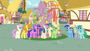 Ponies wearing Princess Cadence's accessories by jerryakiraclassics19