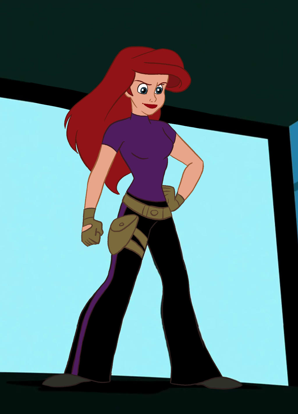 Ariel as Kim Posible COMMISSION by ArterribleKumi on DeviantArt