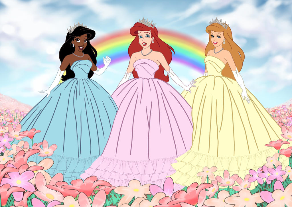 Tiana Ariel Cinderella COMMISSION by ArterribleKumi on DeviantArt