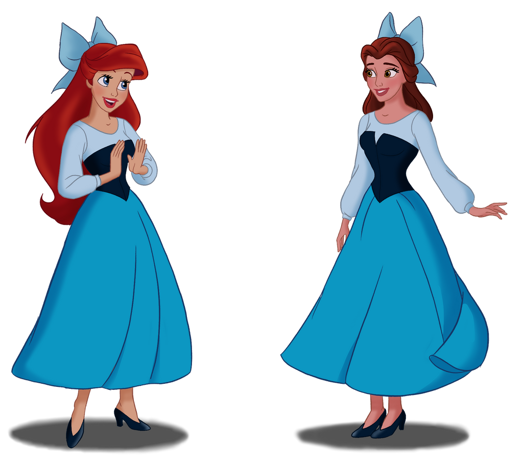 Belle and Ariel dress swap COMMISSION by ArterribleKumi on DeviantArt