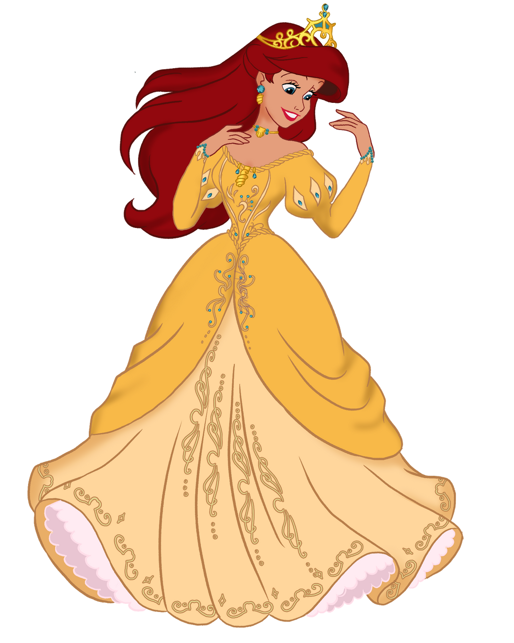 Ariel in gold by ArterribleKumi on DeviantArt